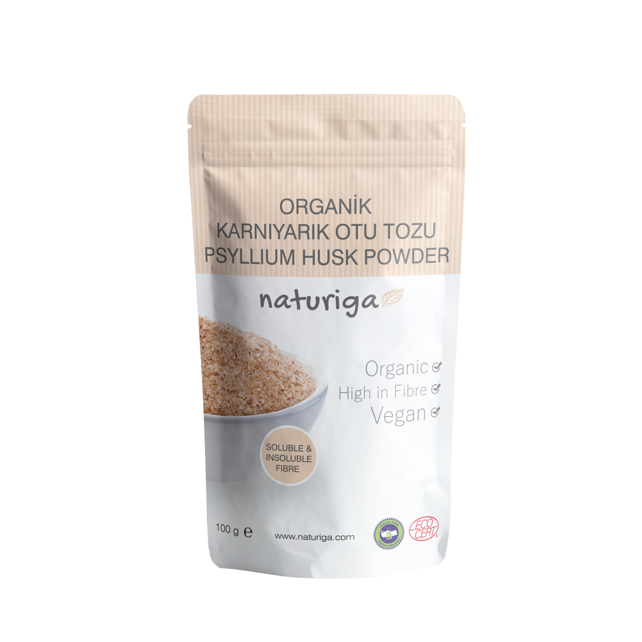 Naturiga Psyllium Husk (Karnıyarık Otu Tohumu Tozu) 100 gr