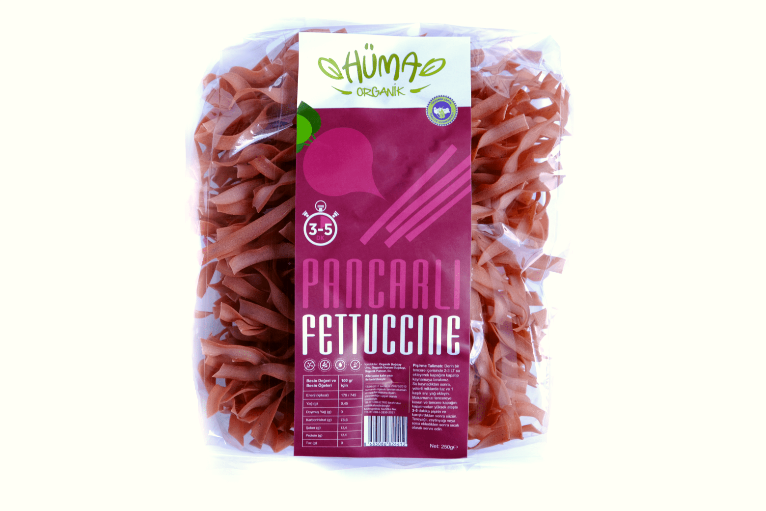Hüma Organik Pancarlı Fettucine Makarna 250 gr