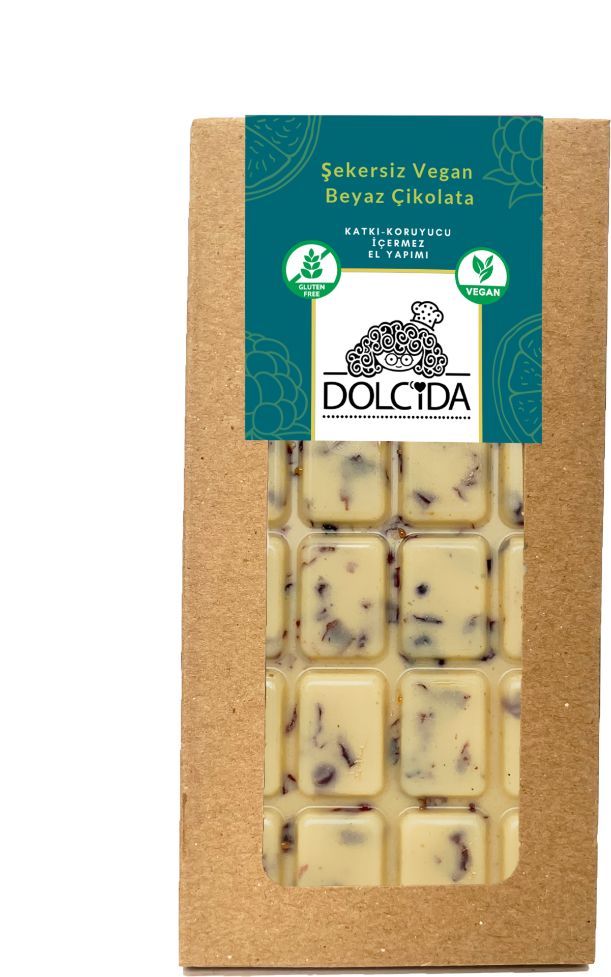 Dolcida Vegan Şekersiz Beyaz Çikolata 100 g
