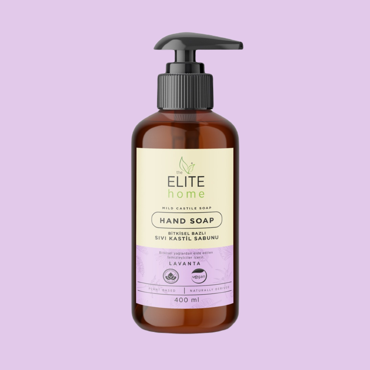 The Elite Home Bitkisel Bazlı Sıvı El Sabunu -Lavantalı- 400 ml