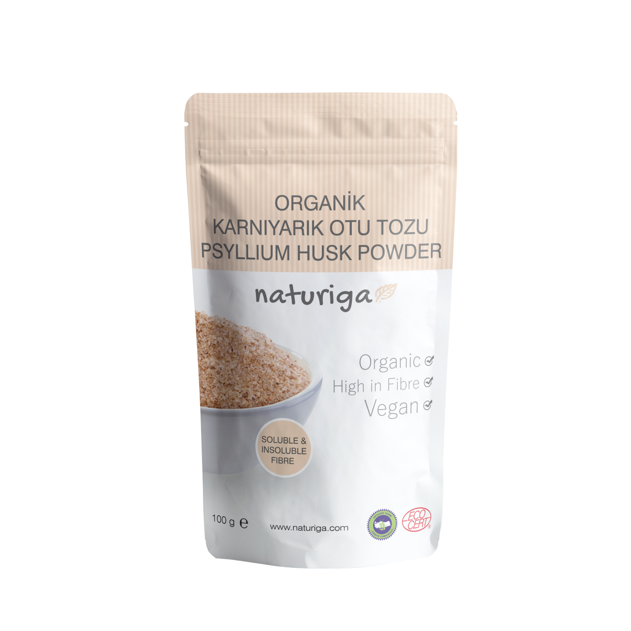 Naturiga Psyllium Husk (Karnıyarık Otu Tohumu Tozu) 100 gr
