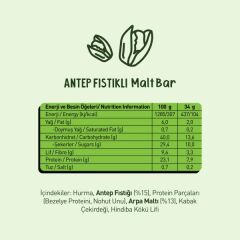 Malty Antep Fıstıklı Ve Maltlı Meyve Barı 34 g