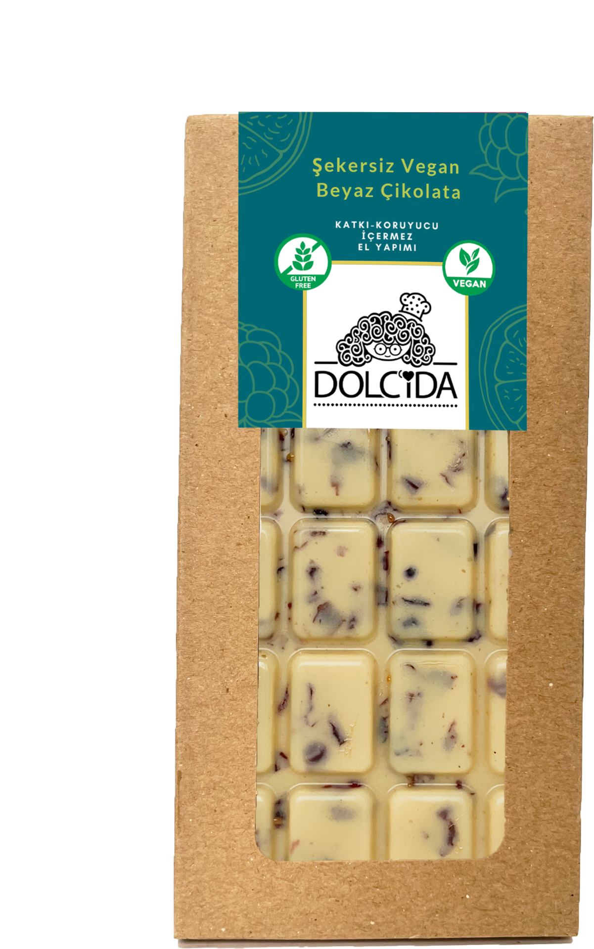 Dolcida Vegan Şekersiz Beyaz Çikolata 100 g