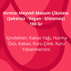 Dolcida Kırmızı Meyveli Masum Çikolata (Şekersiz-Glütensiz) 100 g