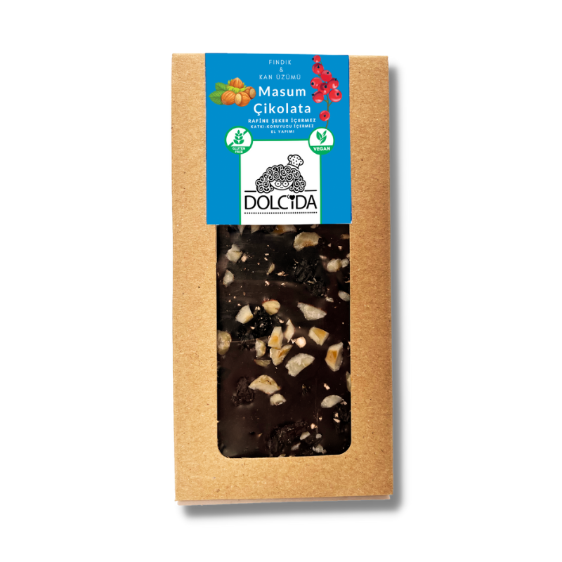 Dolcida Fındıklı Masum Çikolata (Şekersiz -Glütensiz) 100 g