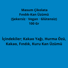 Dolcida Fındıklı Masum Çikolata (Şekersiz -Glütensiz) 100 g