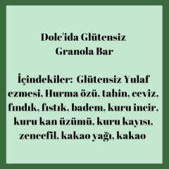Dolcida Çikolata Kaplı Granola Bar (Glutensiz -Şekersiz) 70 g