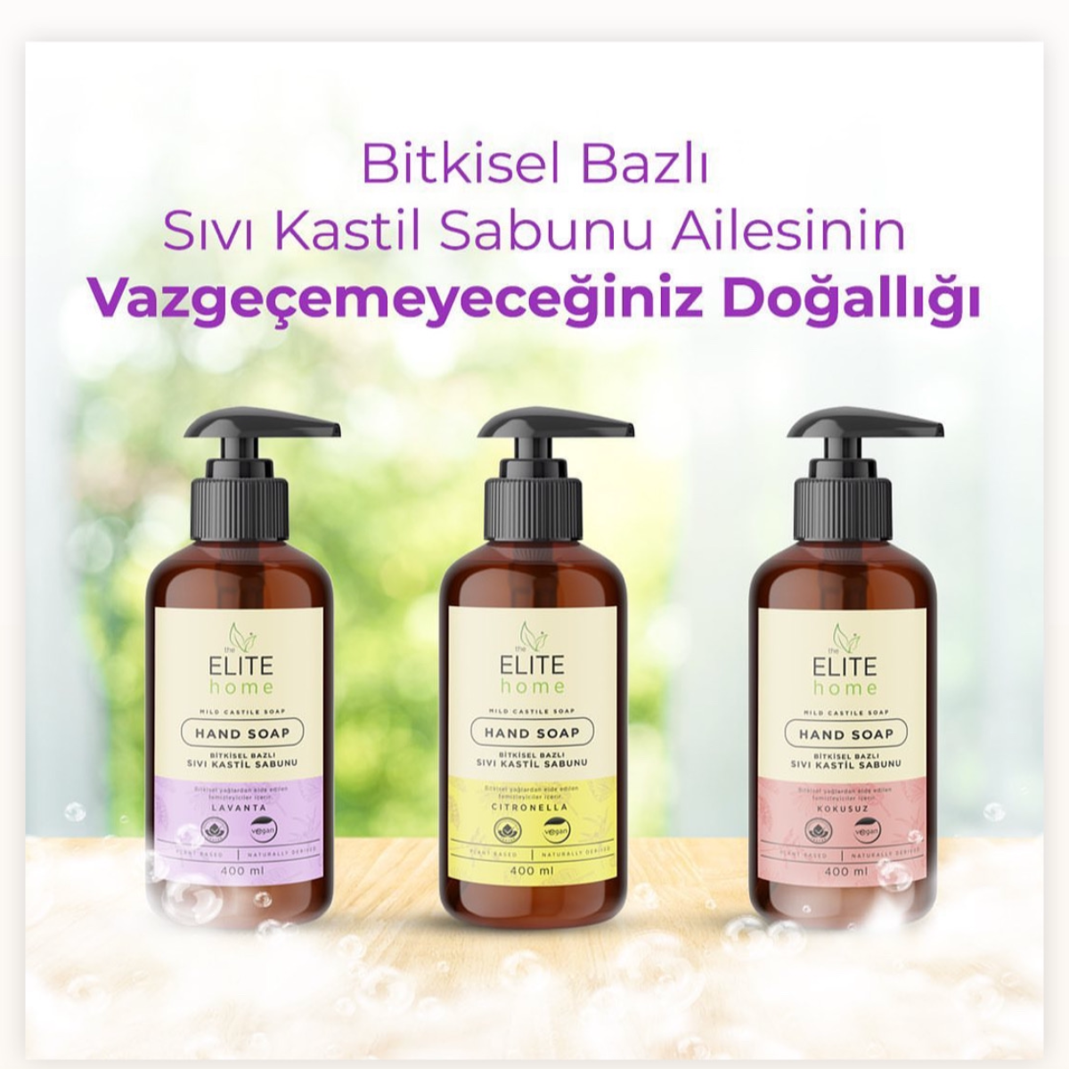 The Elite Home Bitkisel Bazlı Sıvı El Sabunu -Kokusuz- 400 ml