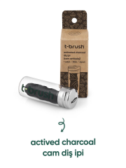 T-Brush Activated Charcoal Cam Şişe Diş İpi