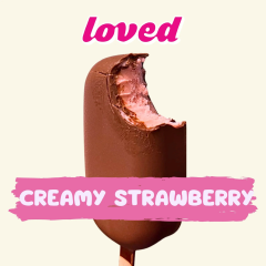 Loved Gelato Çikolata Kaplı Organik Çilekli Çubuk Dondurma 88 gr