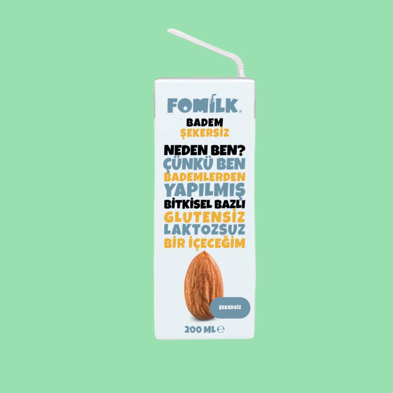 Fomilk Badem Sütü Şekersiz 250 ml