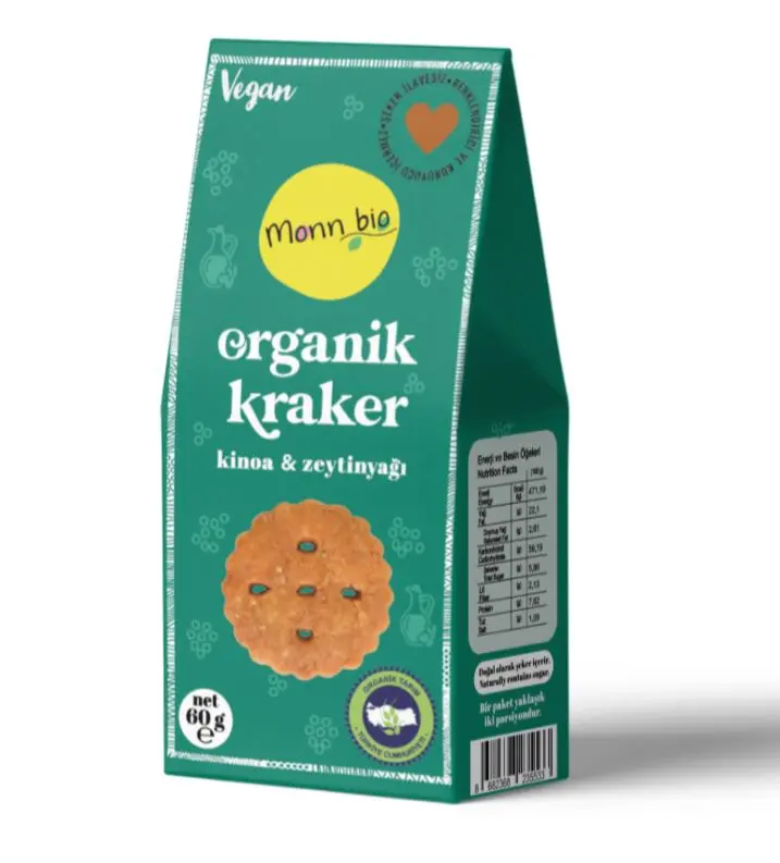 Monn Bio Organik Kinoalı Zeytinyağlı Kraker 60 g