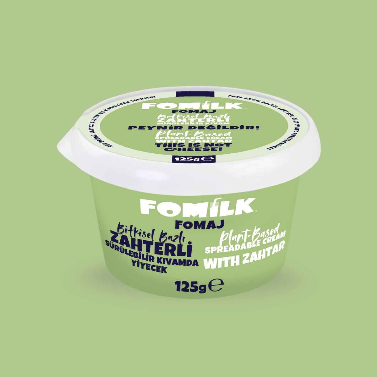 Fomilk Vegan Peynir Zahterli Sürülebilir Kıvam 125 gr